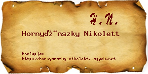 Hornyánszky Nikolett névjegykártya